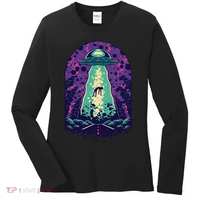 Alien Abduction Space Women's Long Sleeve Shirt