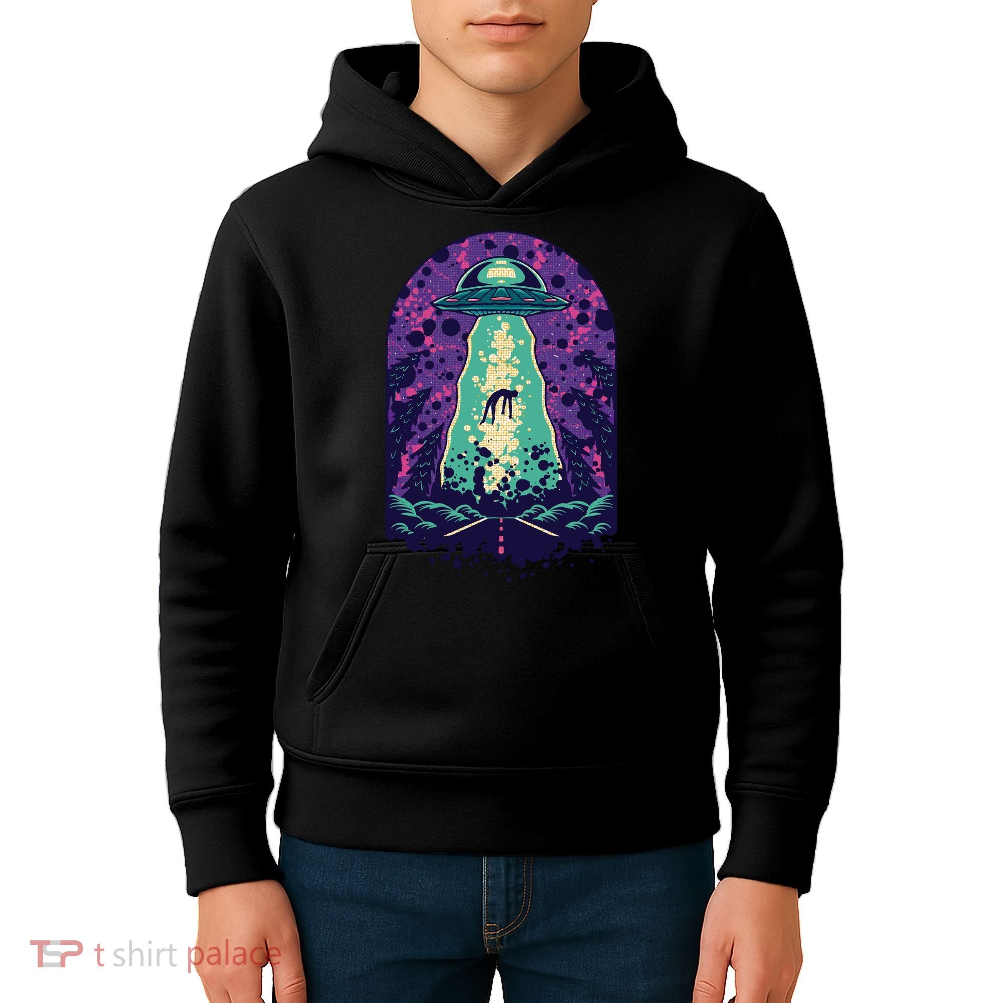 Alien Abduction Space Kids Hoodie