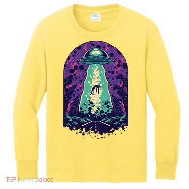 Alien Abduction Space Kids Long Sleeve Shirt