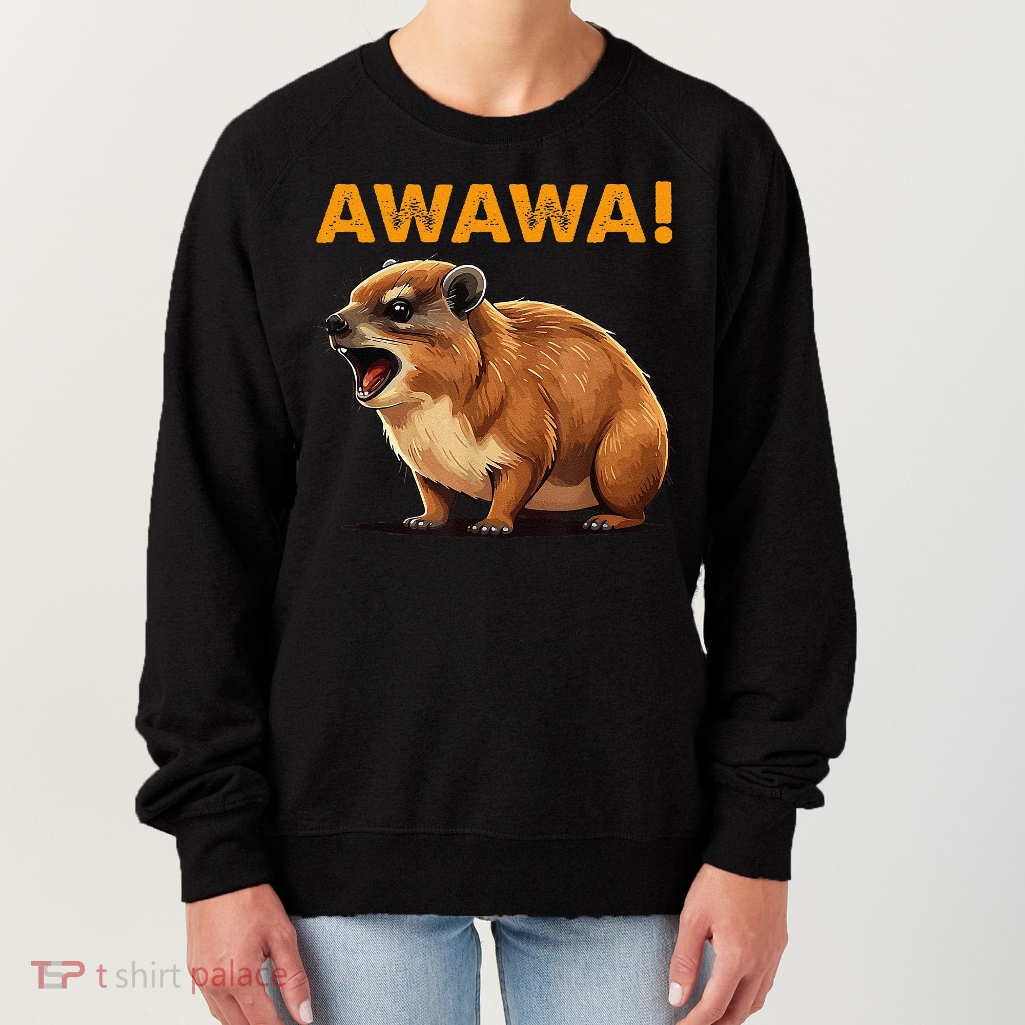 Awawa! Angry Screaming Hyrax Meme Retro Women's Sweatshirt