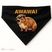 Awawa! Angry Screaming Hyrax Meme Retro USA-Made Doggie Bandana thumb 0