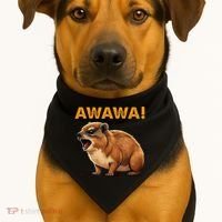 Awawa! Angry Screaming Hyrax Meme Retro USA-Made Doggie Bandana thumb 1