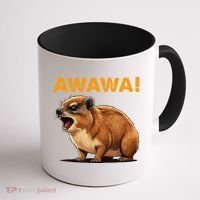 Awawa! Angry Screaming Hyrax Meme Retro Coffee Mug thumb 1