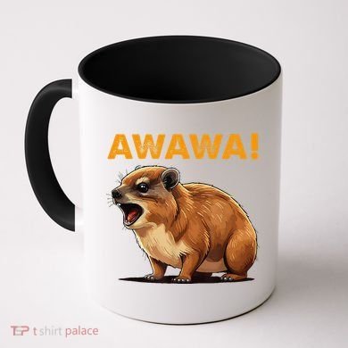 Awawa! Angry Screaming Hyrax Meme Retro Coffee Mug