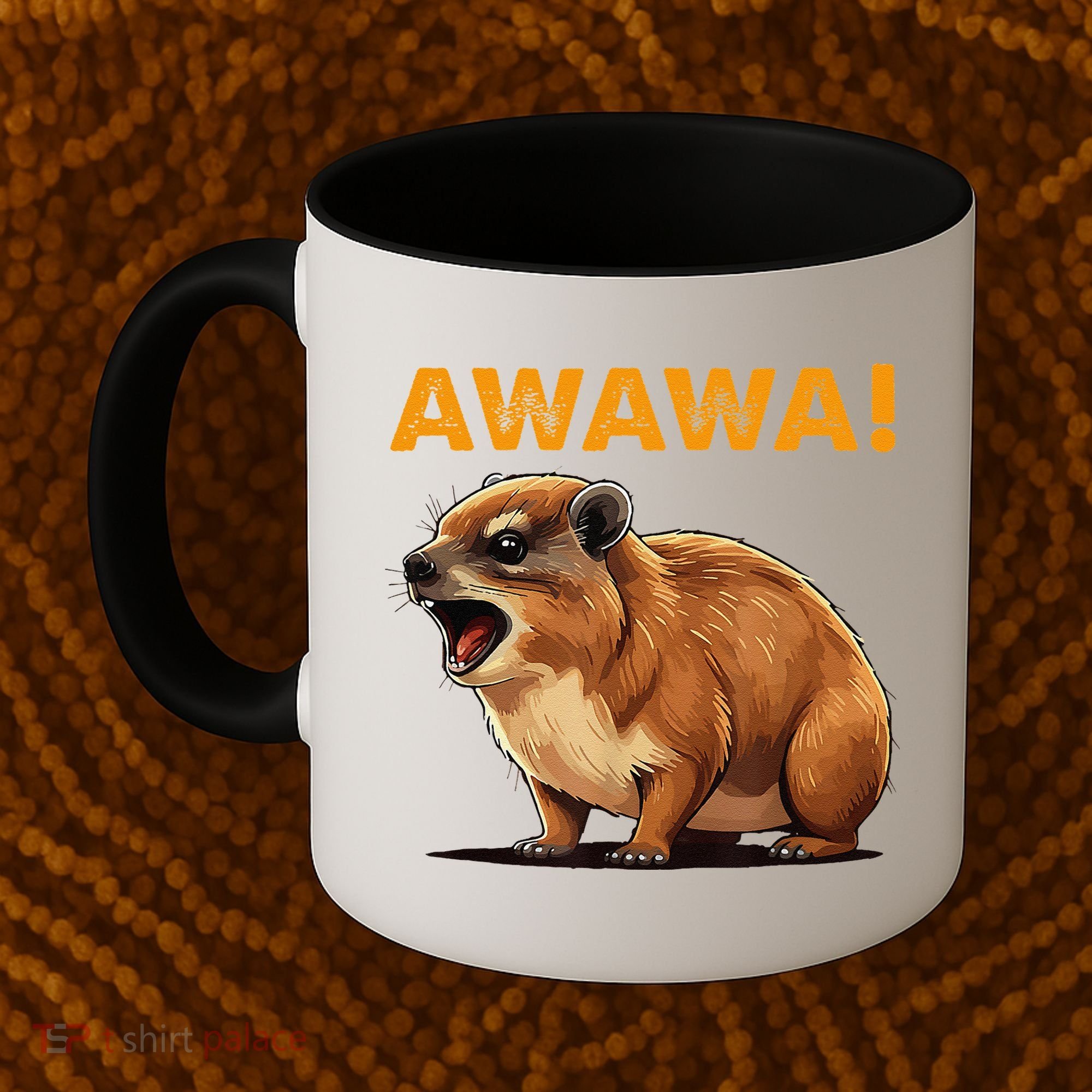 Awawa! Angry Screaming Hyrax Meme Retro Coffee Mug