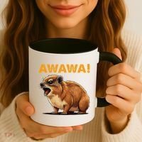 Awawa! Angry Screaming Hyrax Meme Retro Coffee Mug thumb 3