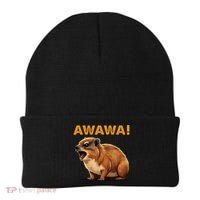 Awawa! Angry Screaming Hyrax Meme Retro Beanie thumb 0