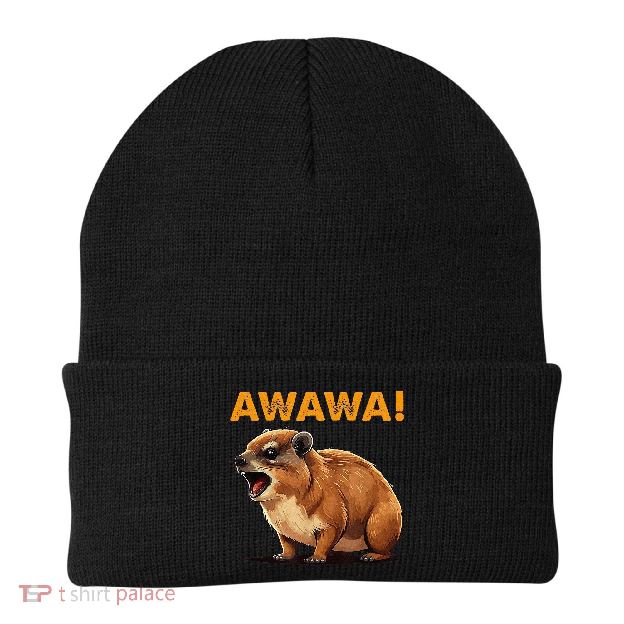 Awawa! Angry Screaming Hyrax Meme Retro Beanie