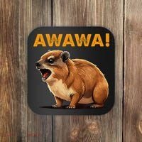 Awawa! Angry Screaming Hyrax Meme Retro Coaster thumb 0