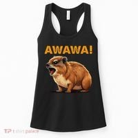 Awawa! Angry Screaming Hyrax Meme Retro Women's Tank Top thumb 0