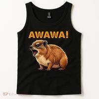 Awawa! Angry Screaming Hyrax Meme Retro Tank Top thumb 2