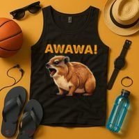 Awawa! Angry Screaming Hyrax Meme Retro Tank Top thumb 4