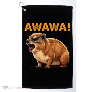 Awawa! Angry Screaming Hyrax Meme Retro Golf Towel