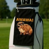 Awawa! Angry Screaming Hyrax Meme Retro Golf Towel thumb 2