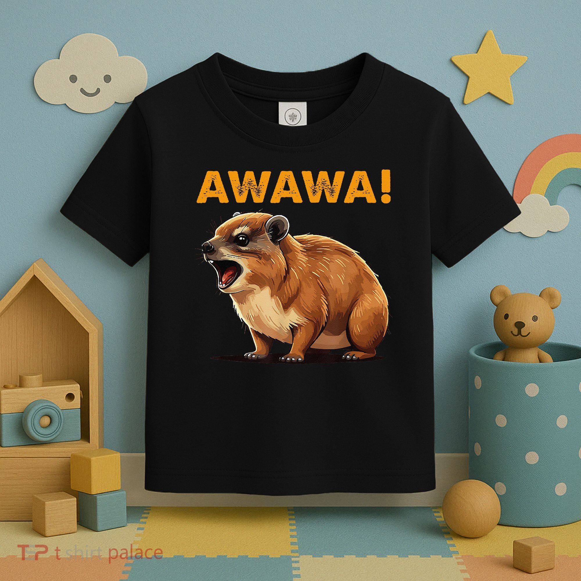 Awawa! Angry Screaming Hyrax Meme Retro Toddler T-Shirt