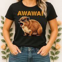 Awawa! Angry Screaming Hyrax Meme Retro Women's T-Shirt thumb 2