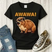 Awawa! Angry Screaming Hyrax Meme Retro Women's T-Shirt thumb 3