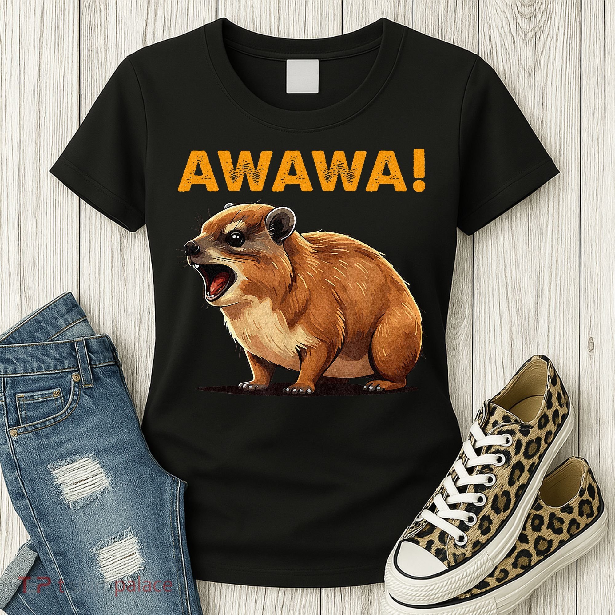 Awawa! Angry Screaming Hyrax Meme Retro Women's T-Shirt