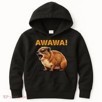 Awawa! Angry Screaming Hyrax Meme Retro Kids Hoodie thumb 0