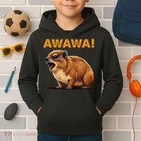 Awawa! Angry Screaming Hyrax Meme Retro Kids Hoodie thumb 2