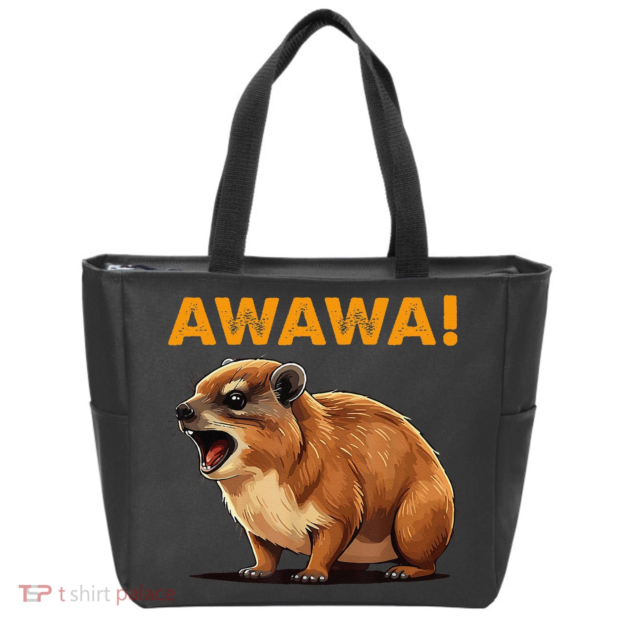 Awawa! Angry Screaming Hyrax Meme Retro Tote Bag