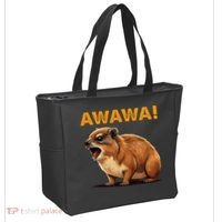 Awawa! Angry Screaming Hyrax Meme Retro Tote Bag thumb 2