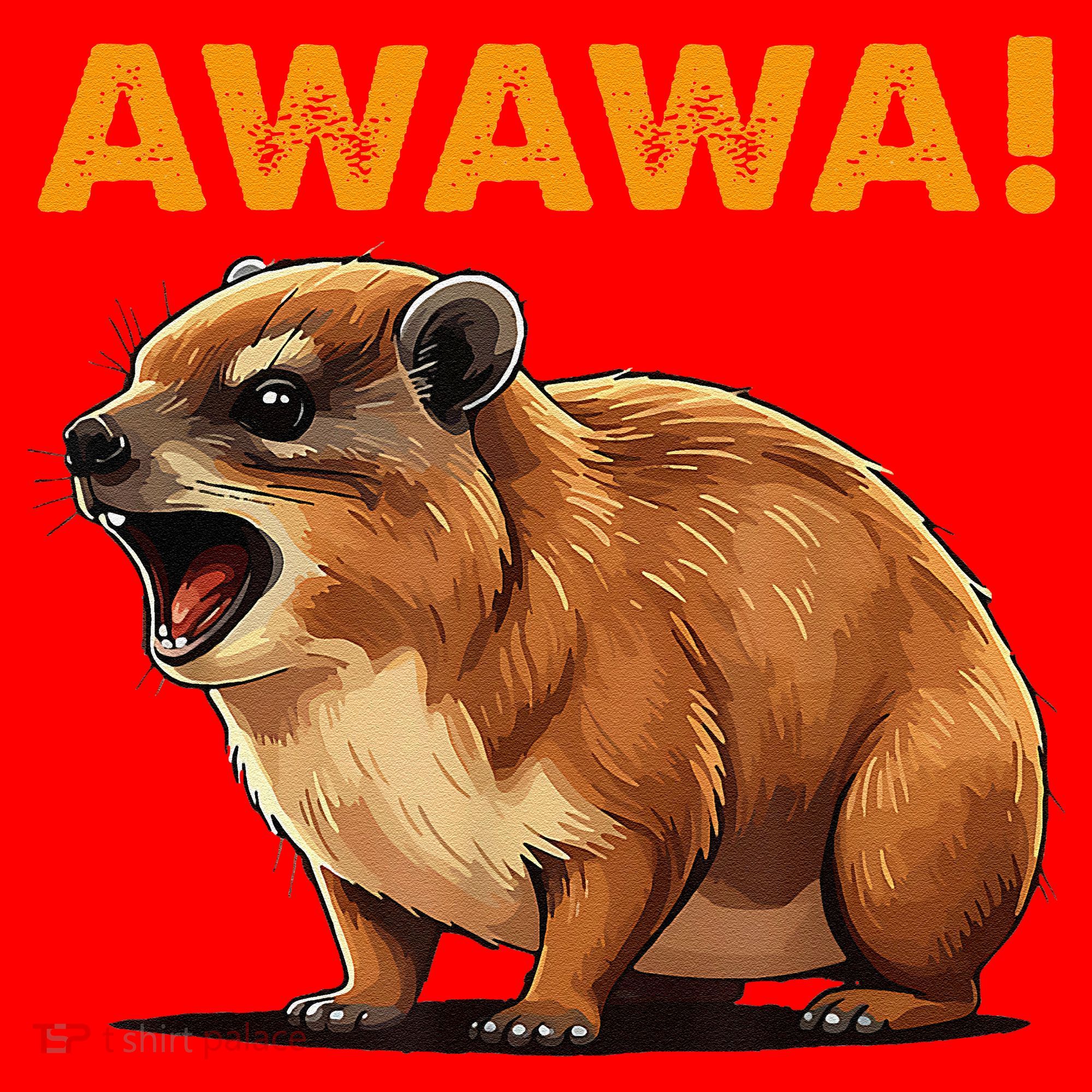 Awawa! Angry Screaming Hyrax Meme Retro Santa Hat