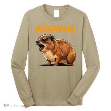 Awawa! Angry Screaming Hyrax Meme Retro Long Sleeve Shirt