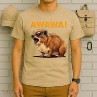 Awawa! Angry Screaming Hyrax Meme Retro T-Shirt thumb 6