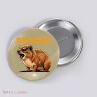 Awawa! Angry Screaming Hyrax Meme Retro Button thumb 0