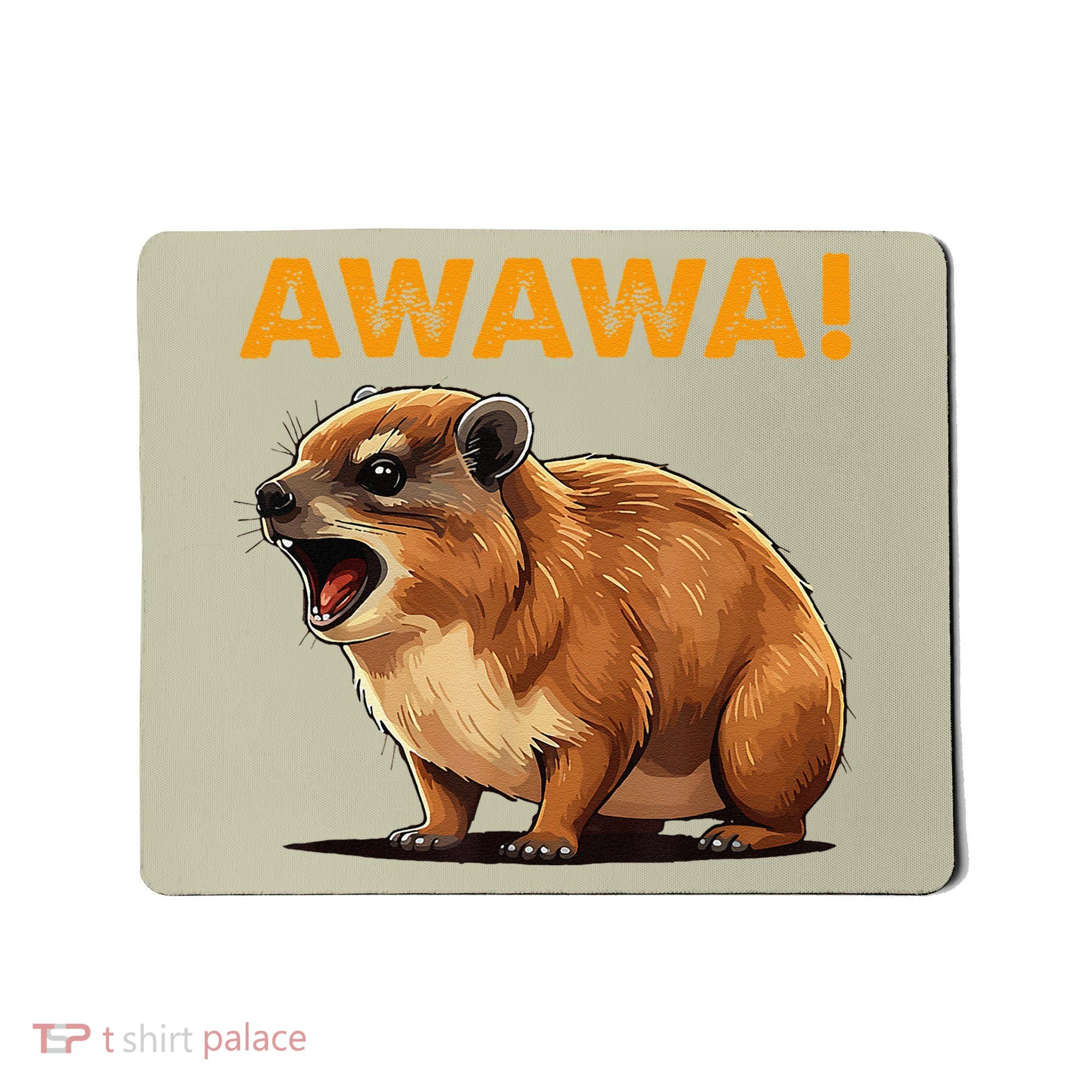 Awawa! Angry Screaming Hyrax Meme Retro Mousepad