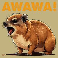 Awawa! Angry Screaming Hyrax Meme Retro Kids T-Shirt thumb 2