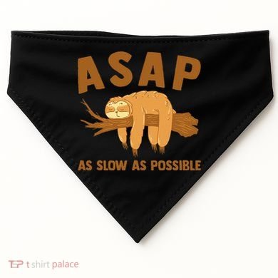Asap As Slow As Possible Sloth Lover USA-Made Doggie Bandana