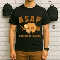 Asap As Slow As Possible Sloth Lover T-Shirt thumb 6