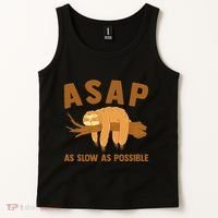 Asap As Slow As Possible Sloth Lover Tank Top thumb 2
