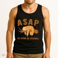 Asap As Slow As Possible Sloth Lover Tank Top thumb 3