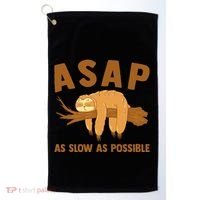 Asap As Slow As Possible Sloth Lover Golf Towel thumb 0