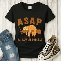 Asap As Slow As Possible Sloth Lover Women's T-Shirt thumb 3