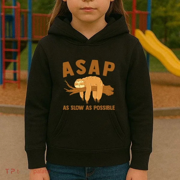 Asap As Slow As Possible Sloth Lover Kids Hoodie