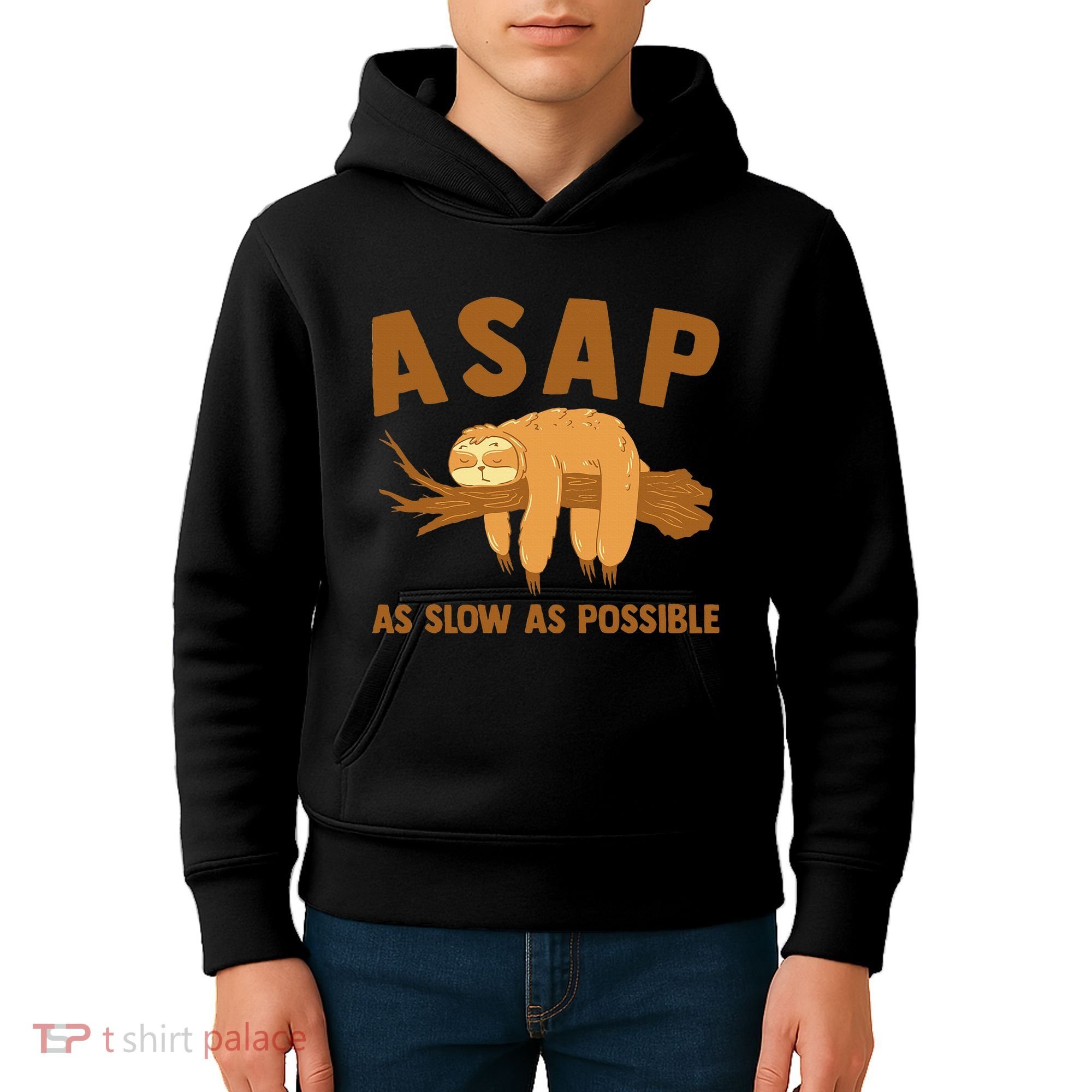 Asap As Slow As Possible Sloth Lover Kids Hoodie