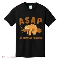 Asap As Slow As Possible Sloth Lover Kids T-Shirt thumb 0
