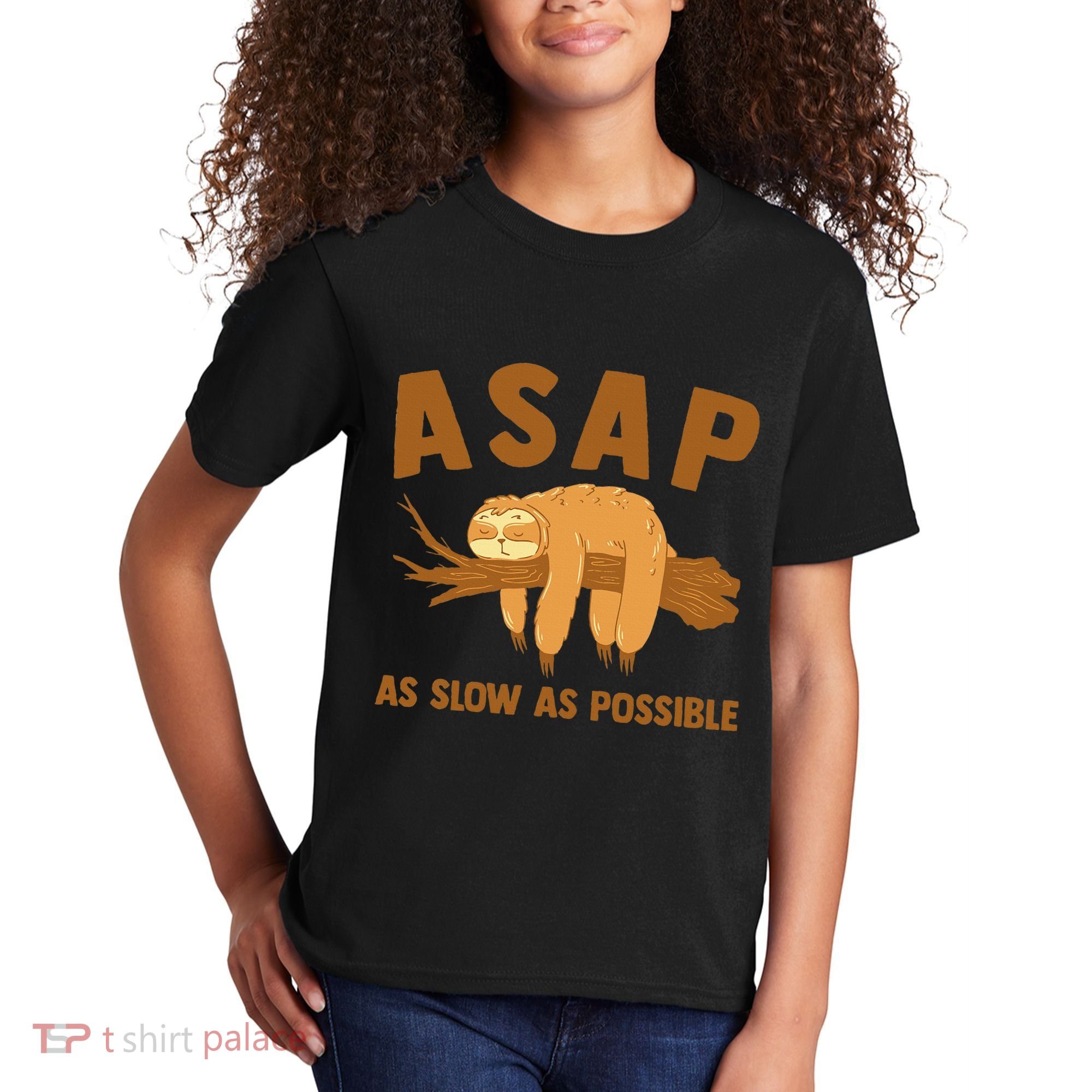 Asap As Slow As Possible Sloth Lover Kids T-Shirt