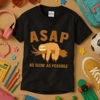 Asap As Slow As Possible Sloth Lover Kids T-Shirt thumb 3