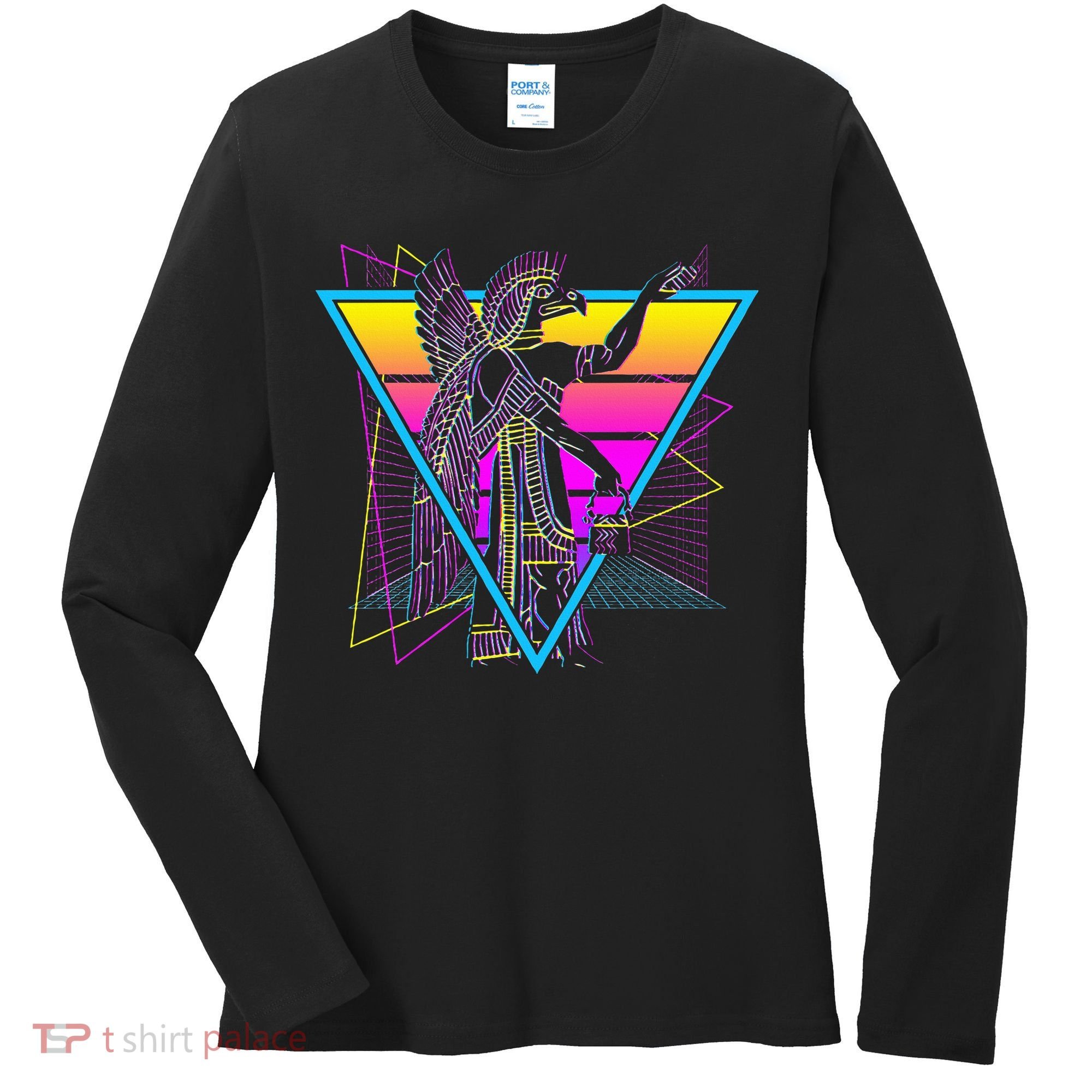 Anunnaki Ancient Sumerian Babylonian Assyrians Retro Women's Long Sleeve Shirt