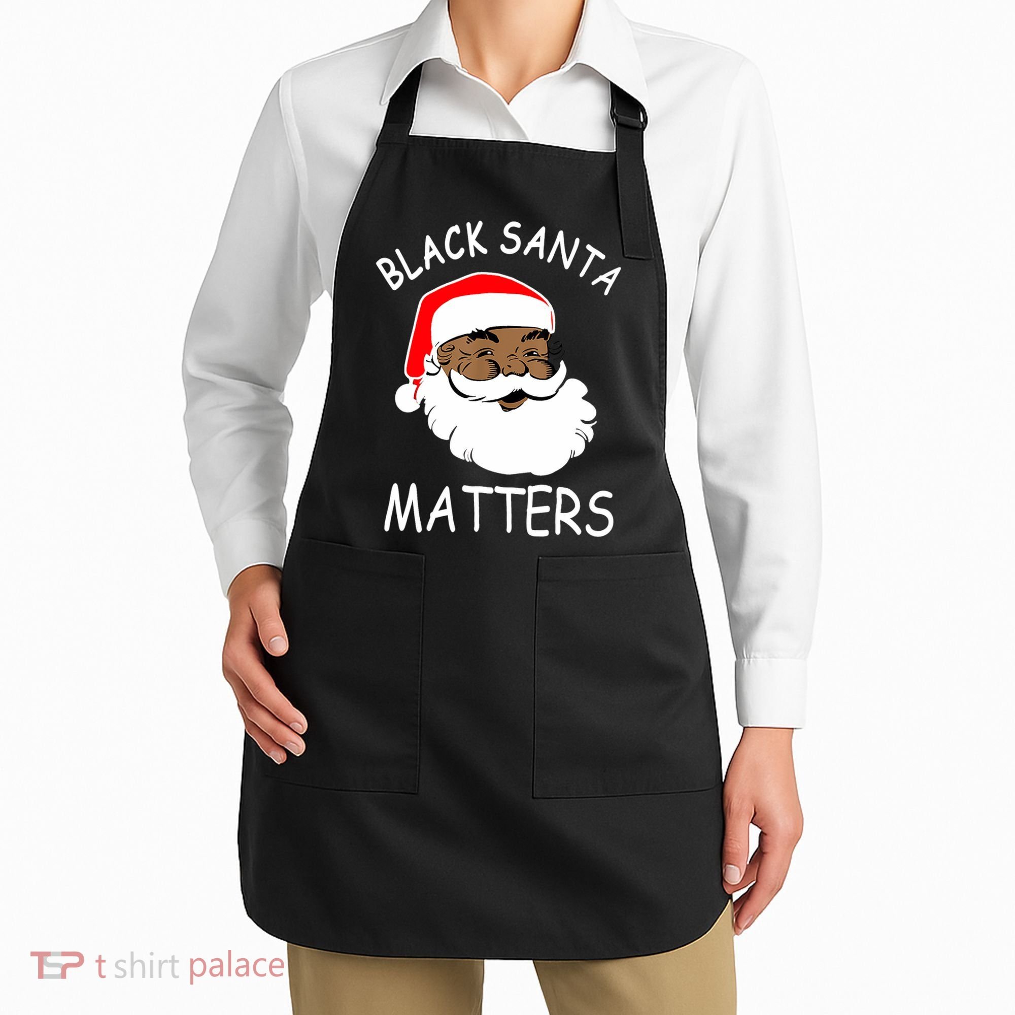 African American Santa Black Matters Christmas Pajama Family Apron