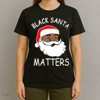 African American Santa Black Matters Christmas Pajama Family T-Shirt thumb 4