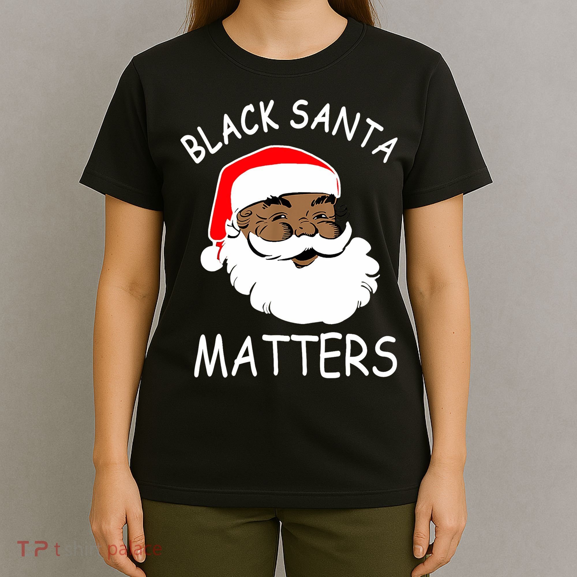 African American Santa Black Matters Christmas Pajama Family T-Shirt