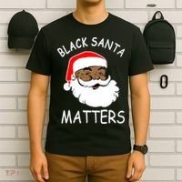 African American Santa Black Matters Christmas Pajama Family T-Shirt thumb 6