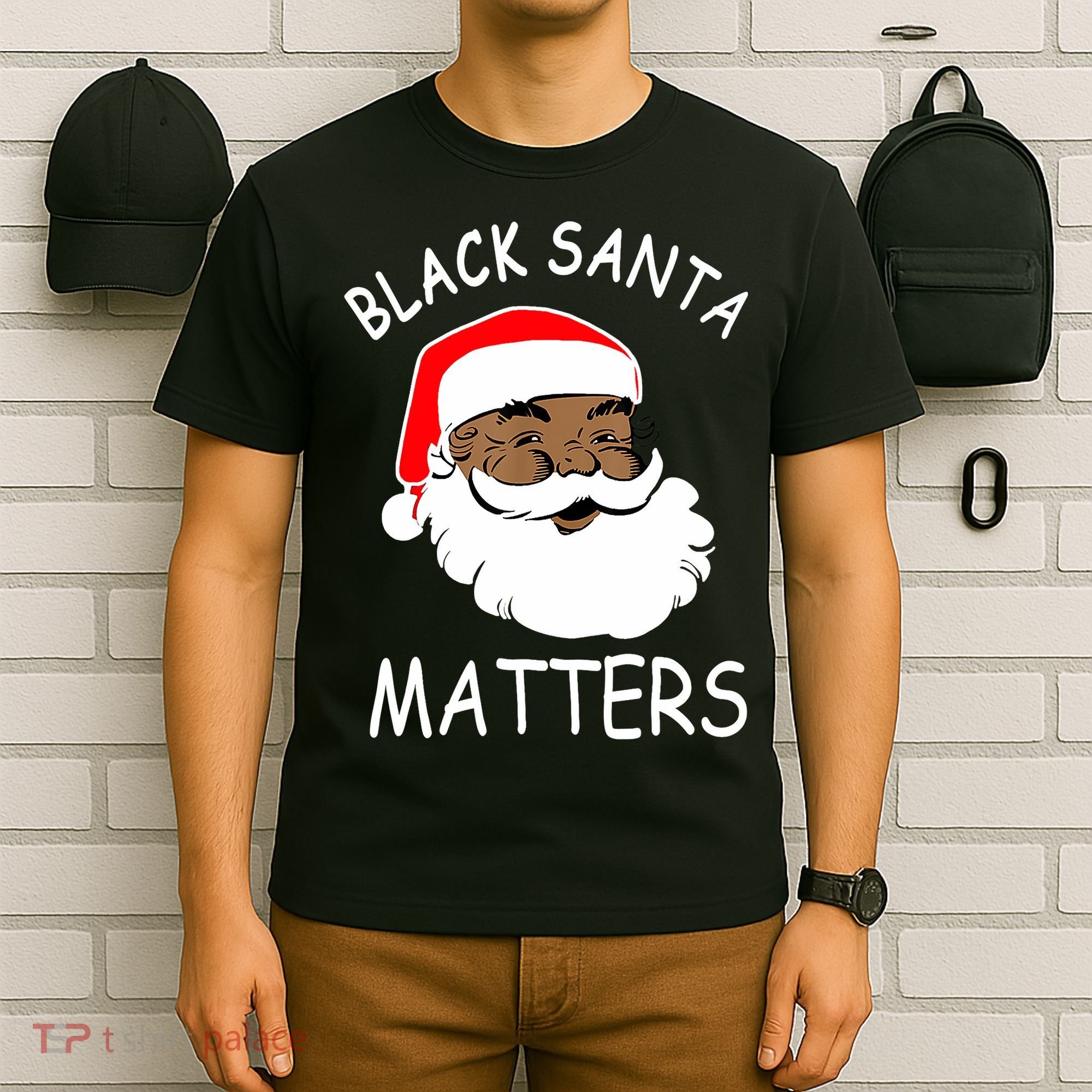 African American Santa Black Matters Christmas Pajama Family T-Shirt