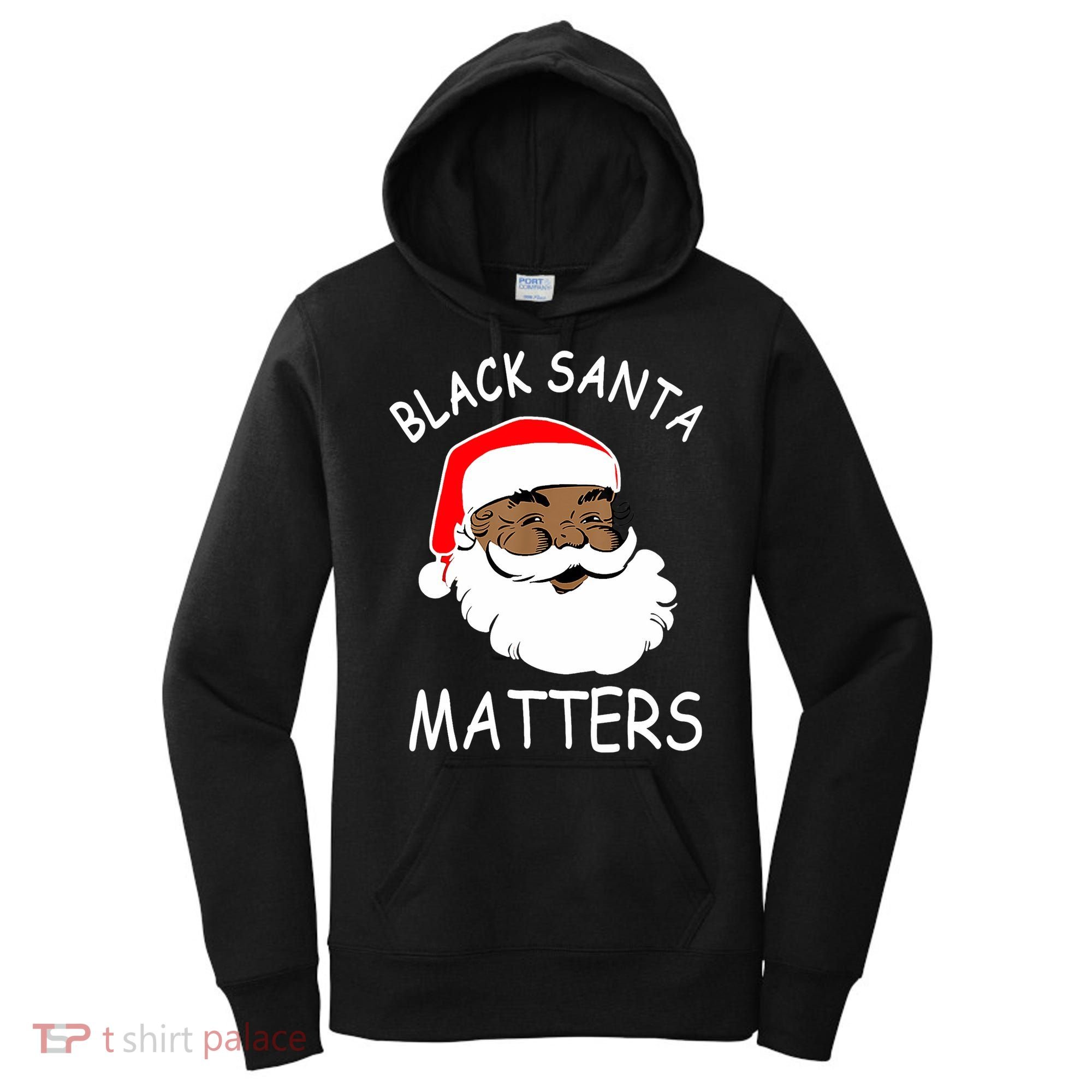 African American Santa Black Matters Christmas Pajama Family Women's Hoodie